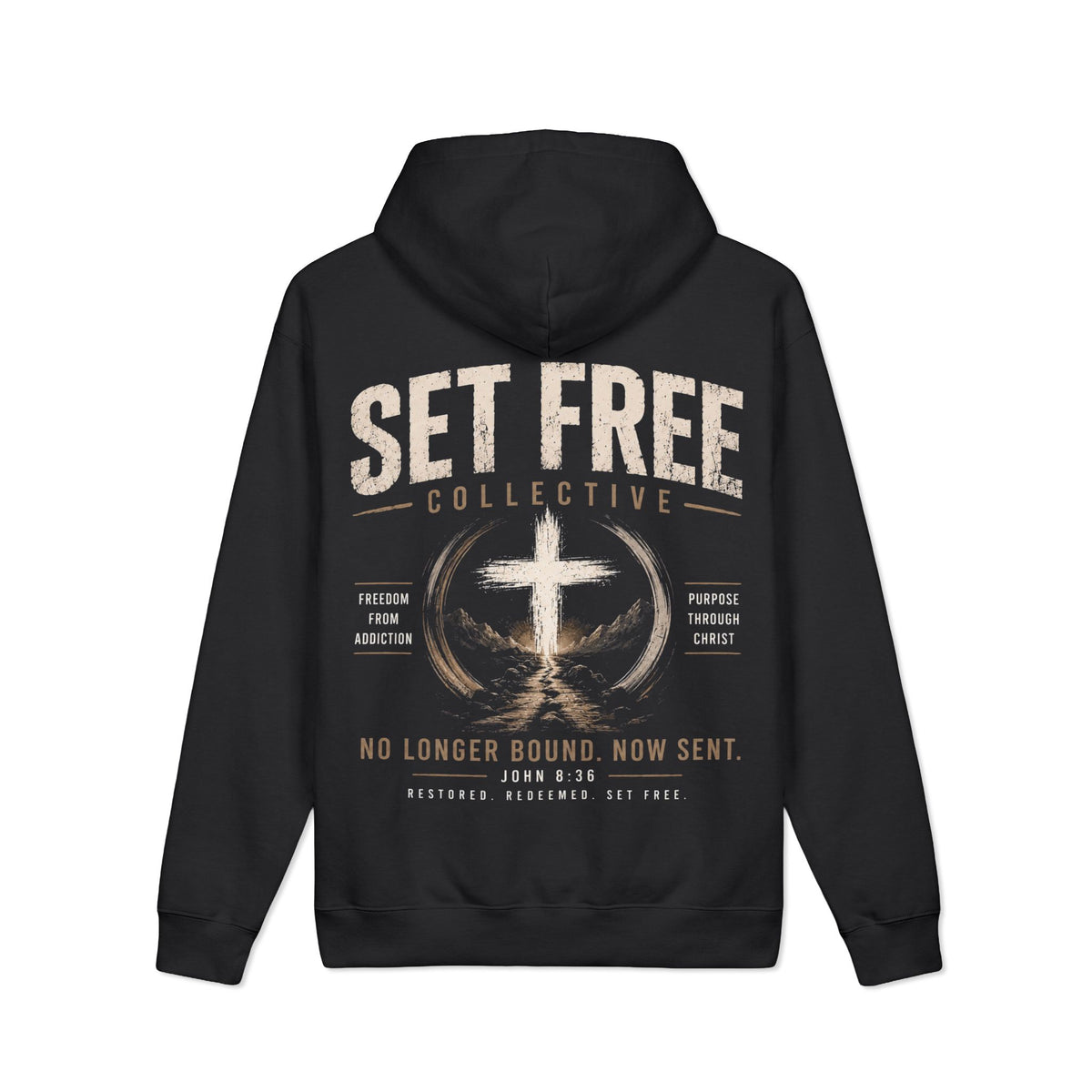 Set Free Cross design Hoodie | Religious Faith Christian Sweatshirt