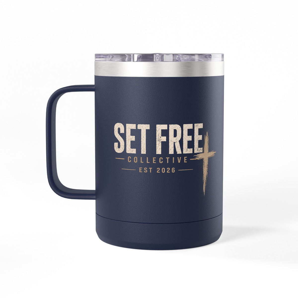 John 8:36 Scripture Cross Design Mug | 15oz Tumbler