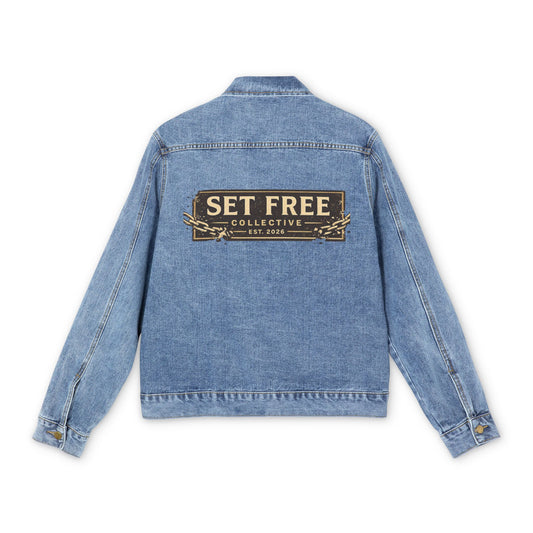Set Free Collective Logo Denim Jacket | Patch Back Design
