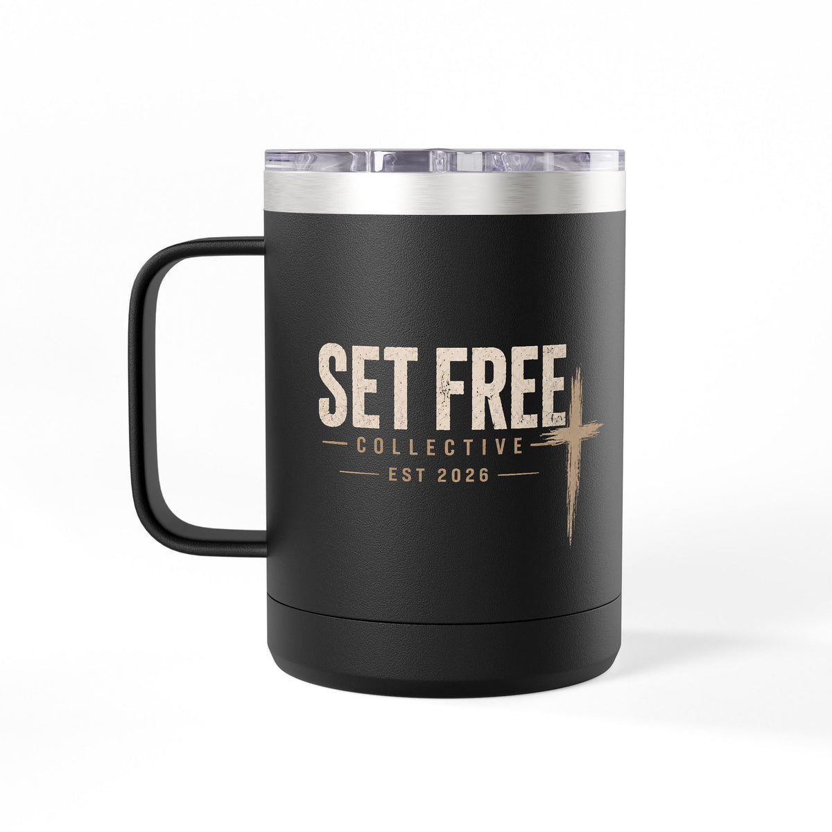 John 8:36 Scripture Cross Design Mug | 15oz Tumbler