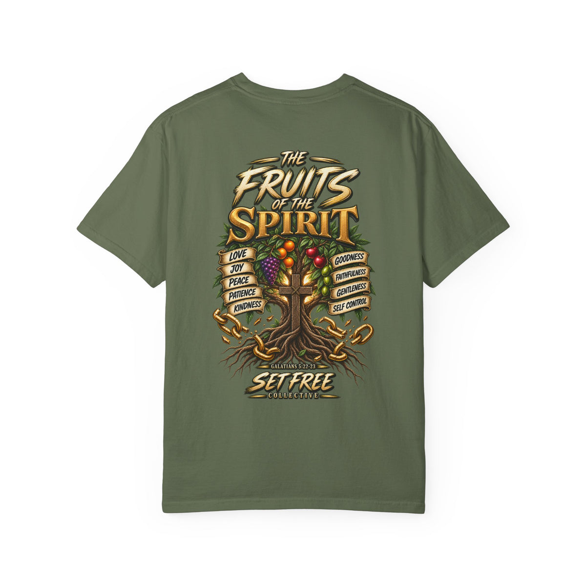The Fruits of the Spirit Tree T-shirt | Christian Faith Typography