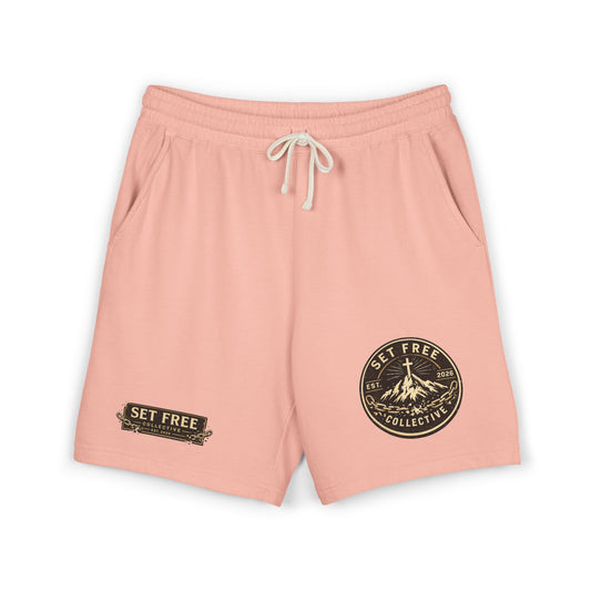 Set Free Mountain Logo Sweat Shorts | Fleece Lounge Shorts