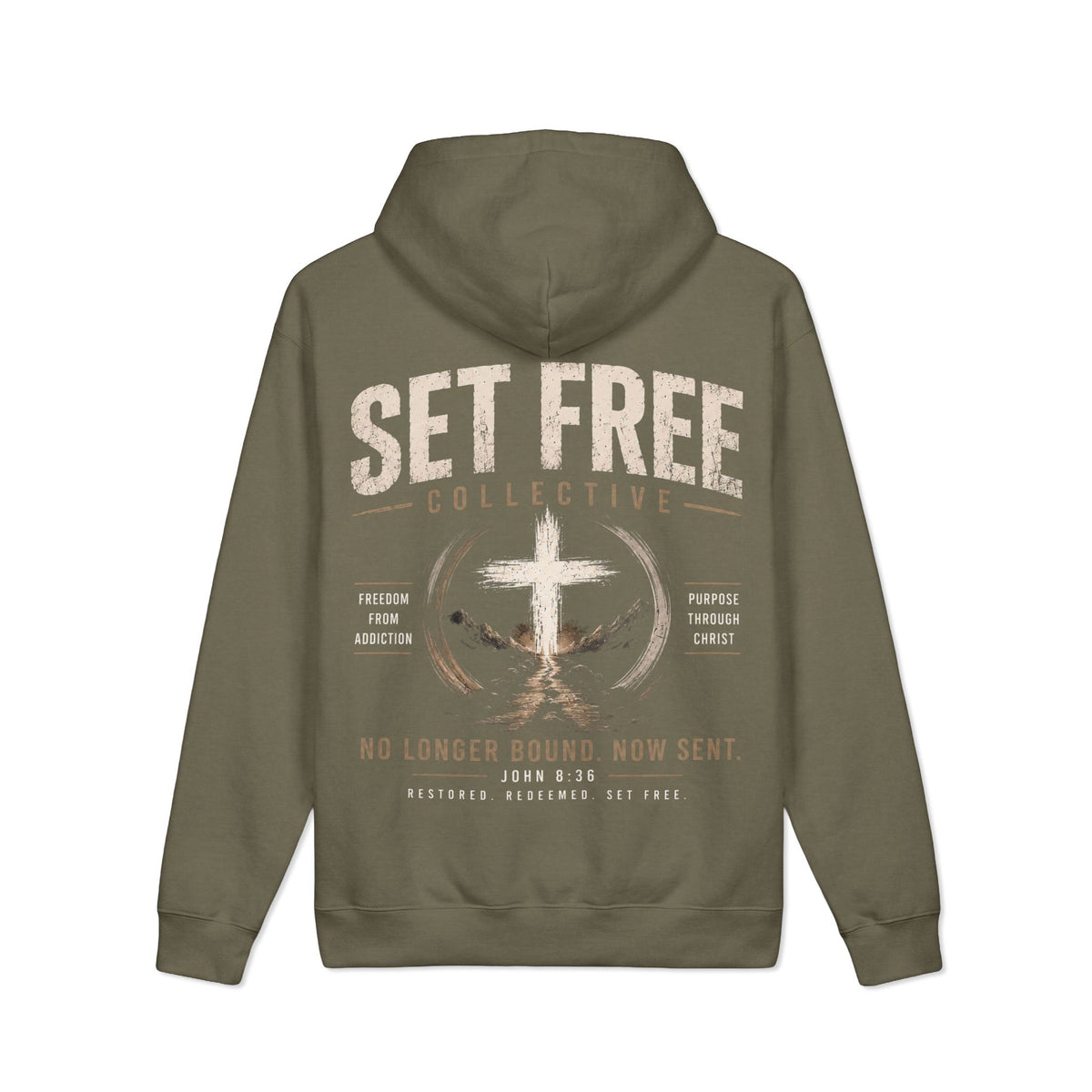Set Free Cross design Hoodie | Religious Faith Christian Sweatshirt