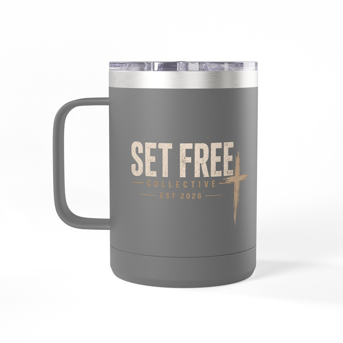 John 8:36 Scripture Cross Design Mug | 15oz Tumbler