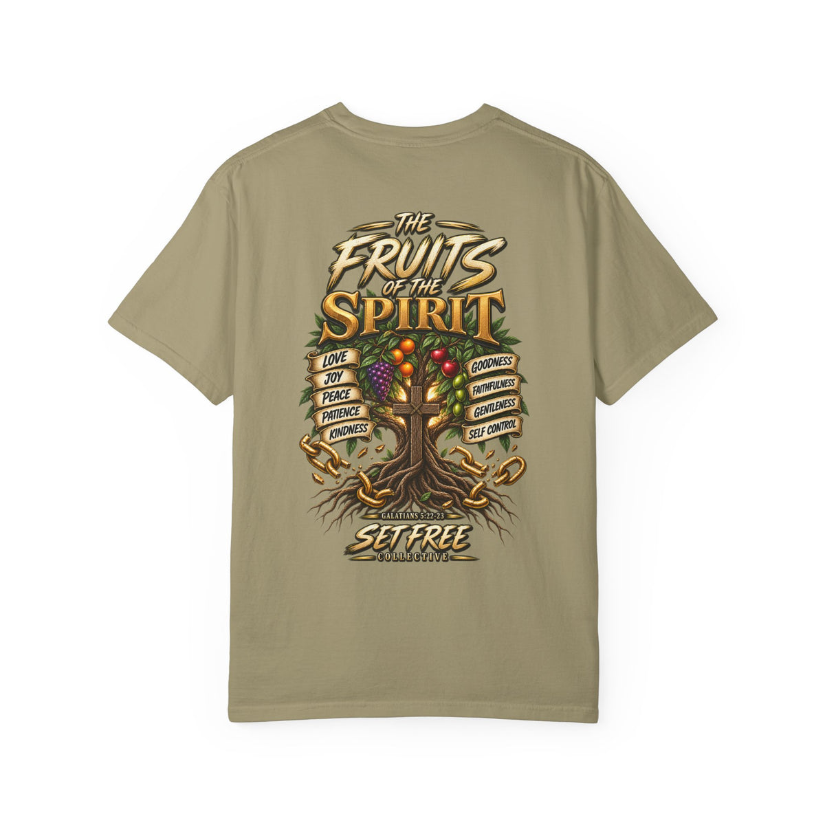 The Fruits of the Spirit Tree T-shirt | Christian Faith Typography