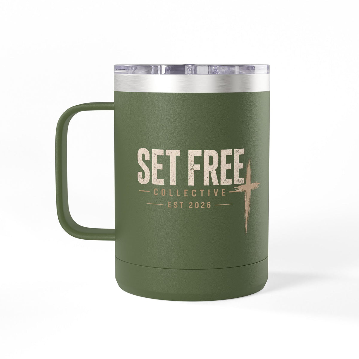 John 8:36 Scripture Cross Design Mug | 15oz Tumbler