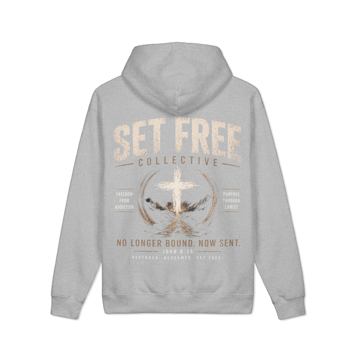 Set Free Cross design Hoodie | Religious Faith Christian Sweatshirt