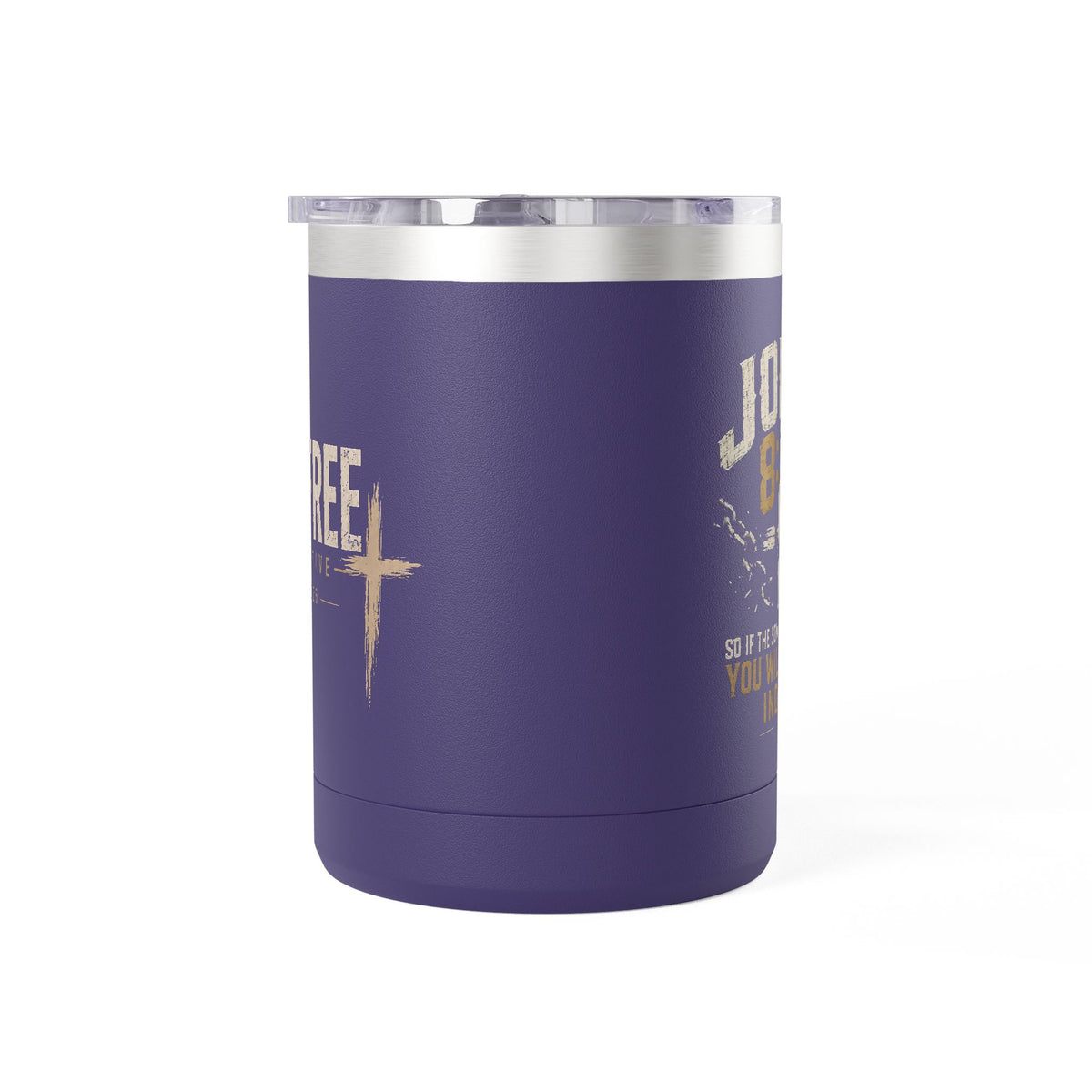 John 8:36 Scripture Cross Design Mug | 15oz Tumbler