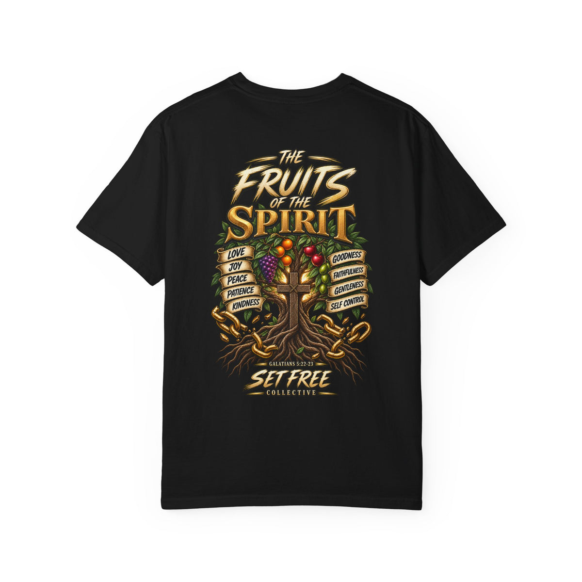 The Fruits of the Spirit Tree T-shirt | Christian Faith Typography