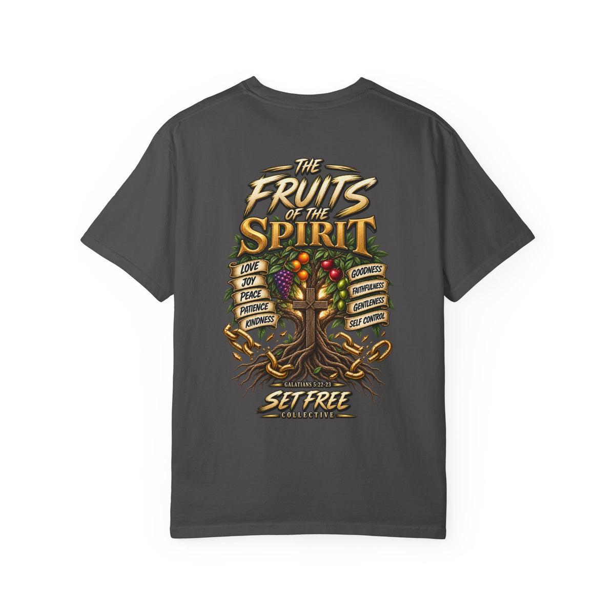 The Fruits of the Spirit Tree T-shirt | Christian Faith Typography