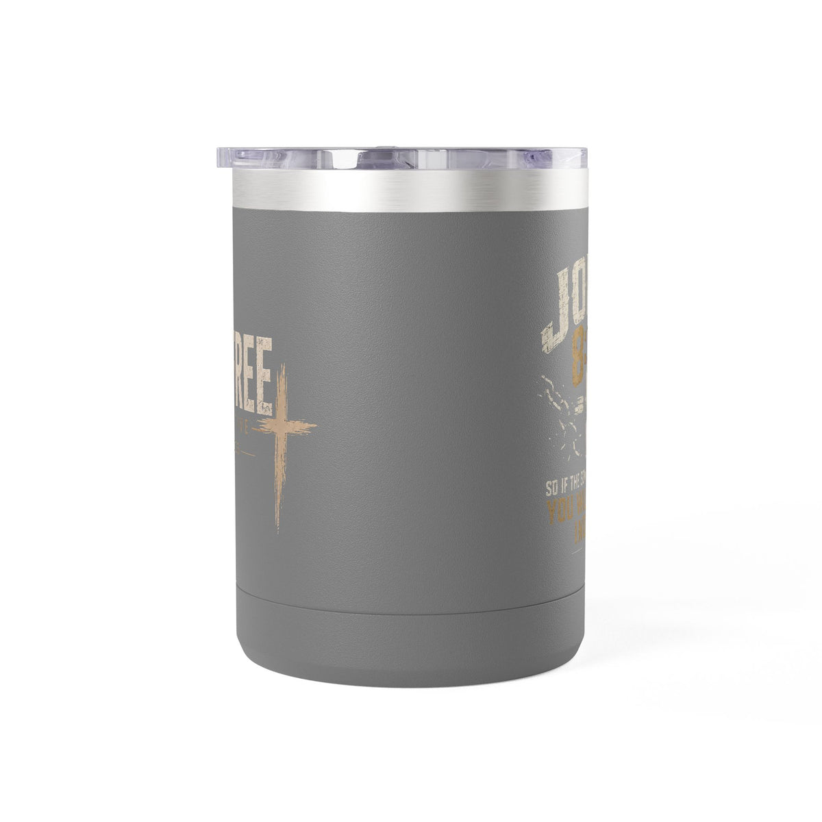 John 8:36 Scripture Cross Design Mug | 15oz Tumbler
