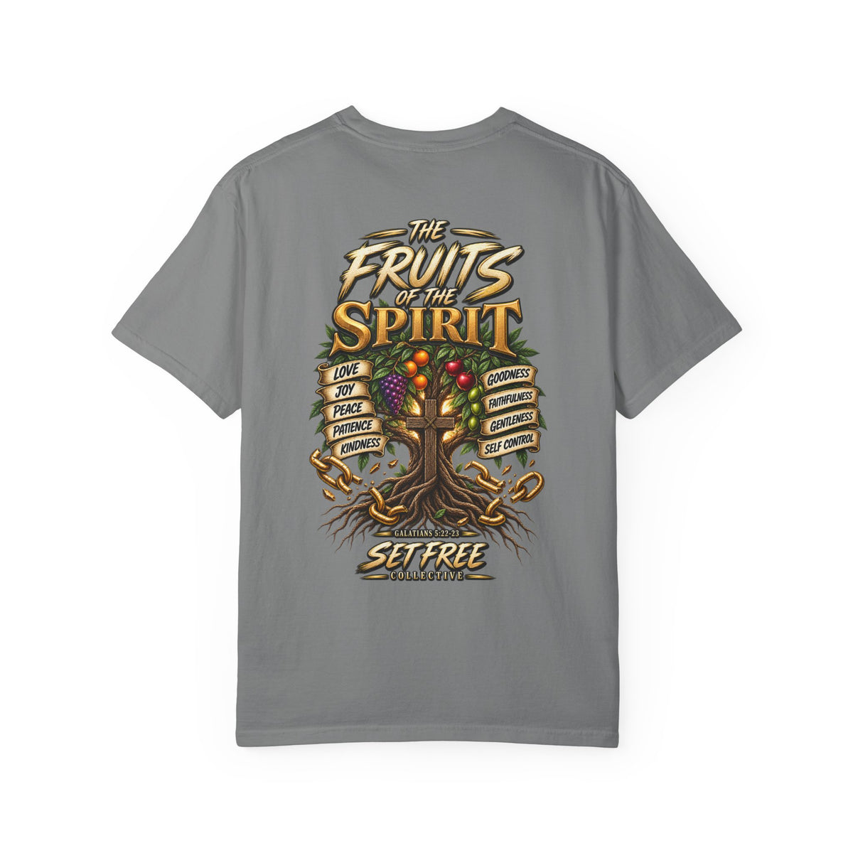 The Fruits of the Spirit Tree T-shirt | Christian Faith Typography