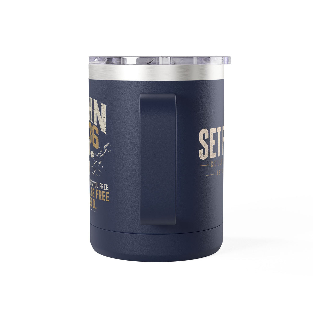 John 8:36 Scripture Cross Design Mug | 15oz Tumbler