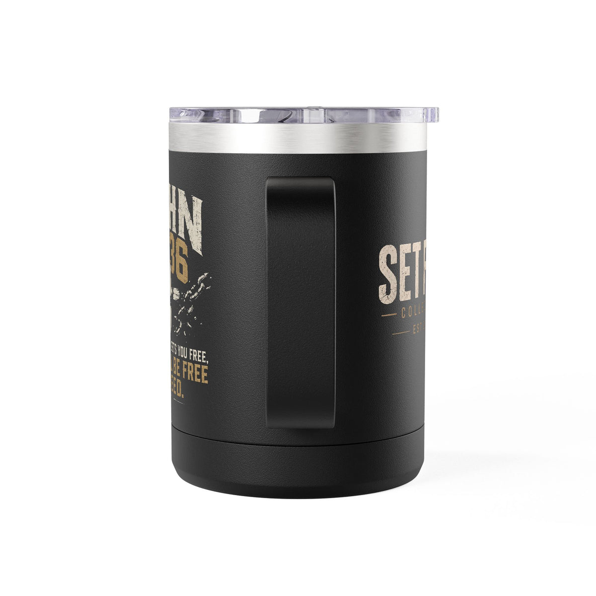 John 8:36 Scripture Cross Design Mug | 15oz Tumbler