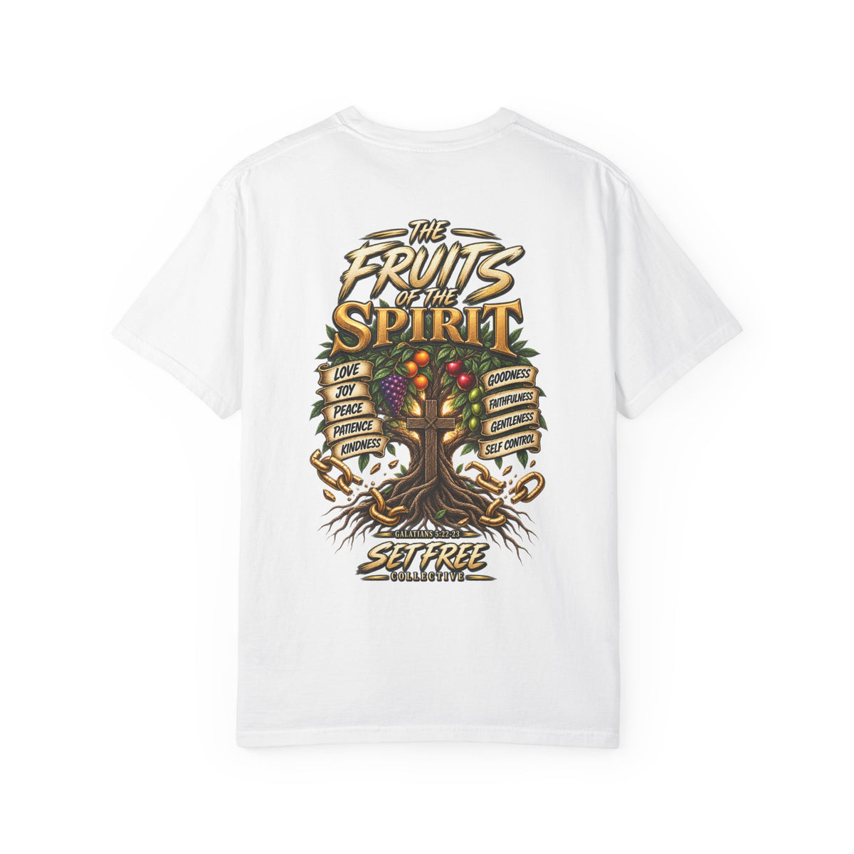 The Fruits of the Spirit Tree T-shirt | Christian Faith Typography
