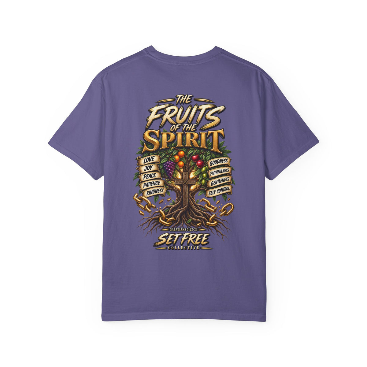 The Fruits of the Spirit Tree T-shirt | Christian Faith Typography